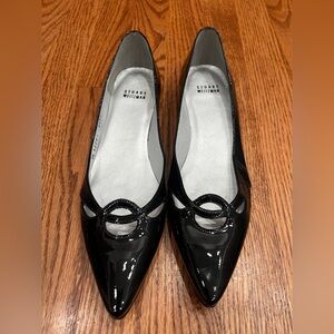 Stuart Weitzman Black Patent Leather pointed toe Flat Size 8.5